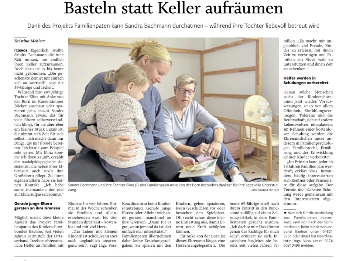 Projekt der Familienpaten Bericht in der Rundschau
